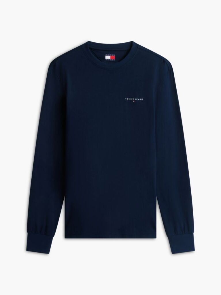 Μπλε Μακρυμάνικο T-Shirt Σε Slim Γραμμή Με Λογότυπο  Άνδρες