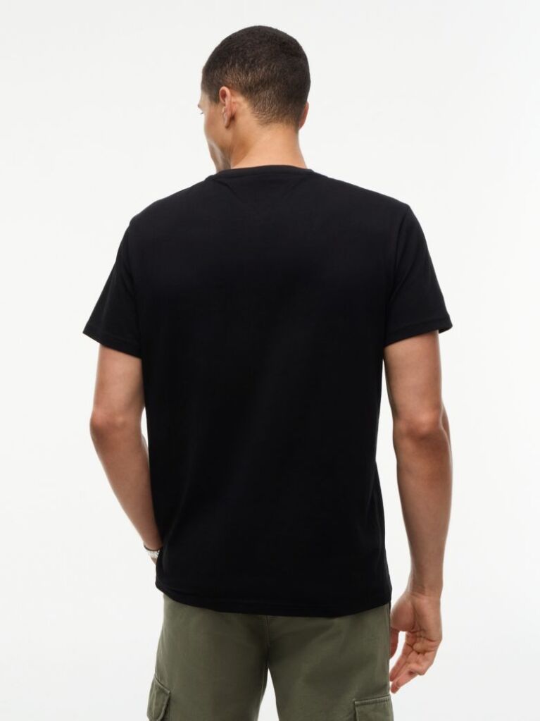 Μαύρο Slim T-shirt Με Λογότυπο Και Στρογγυλή Λαιμόκοψη  Άνδρες