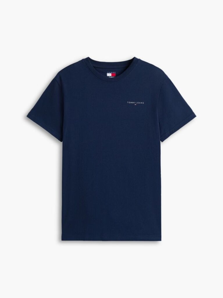 Blue Linear Logo Slim Crew Neck T-Shirt  Men