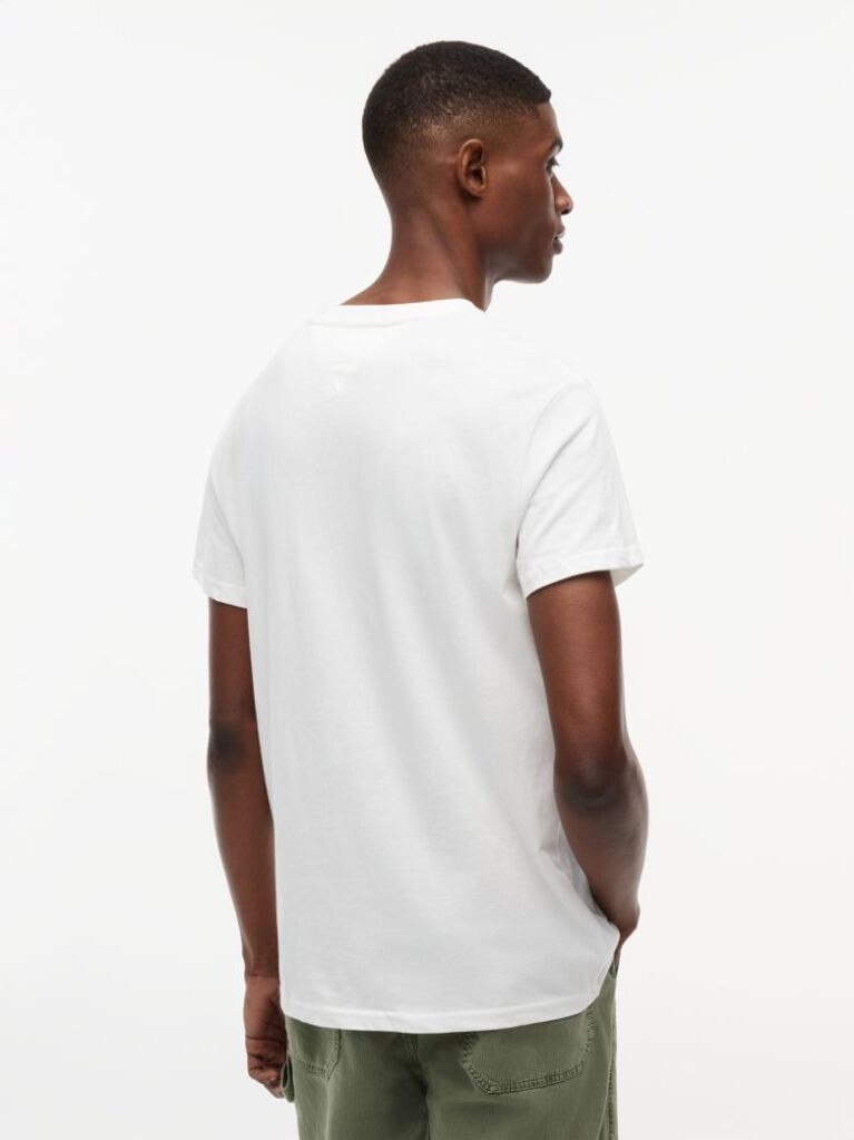 Άσπρο Slim T-shirt Με Λογότυπο Και Στρογγυλή Λαιμόκοψη  Άνδρες