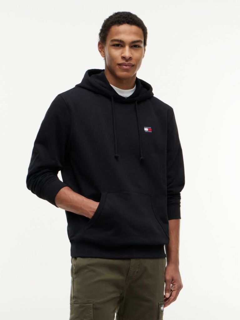 Μαύρο Hoody Με Ετικέτα Tommy  Άνδρες