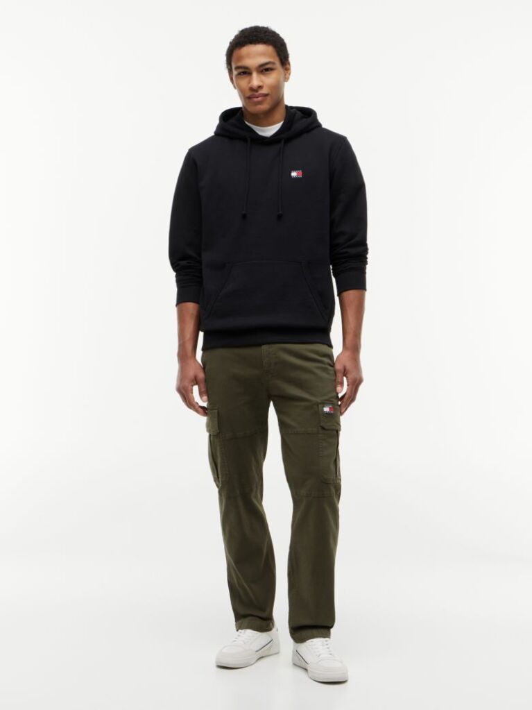 Μαύρο Hoody Με Ετικέτα Tommy  Άνδρες