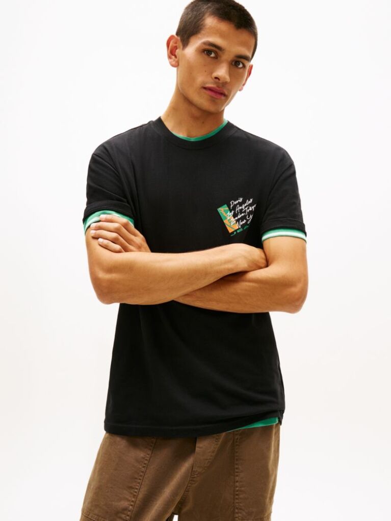Black Signature Back Logo Jersey T-Shirt  Men