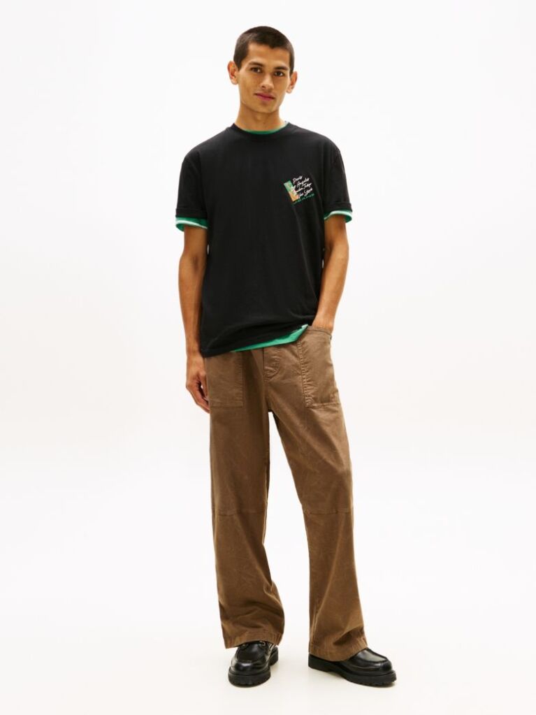 Black Signature Back Logo Jersey T-Shirt  Men