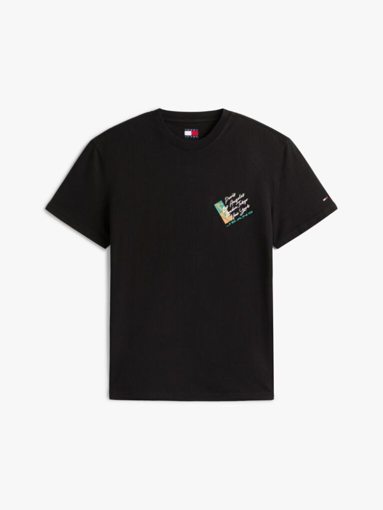 Black Signature Back Logo Jersey T-Shirt  Men