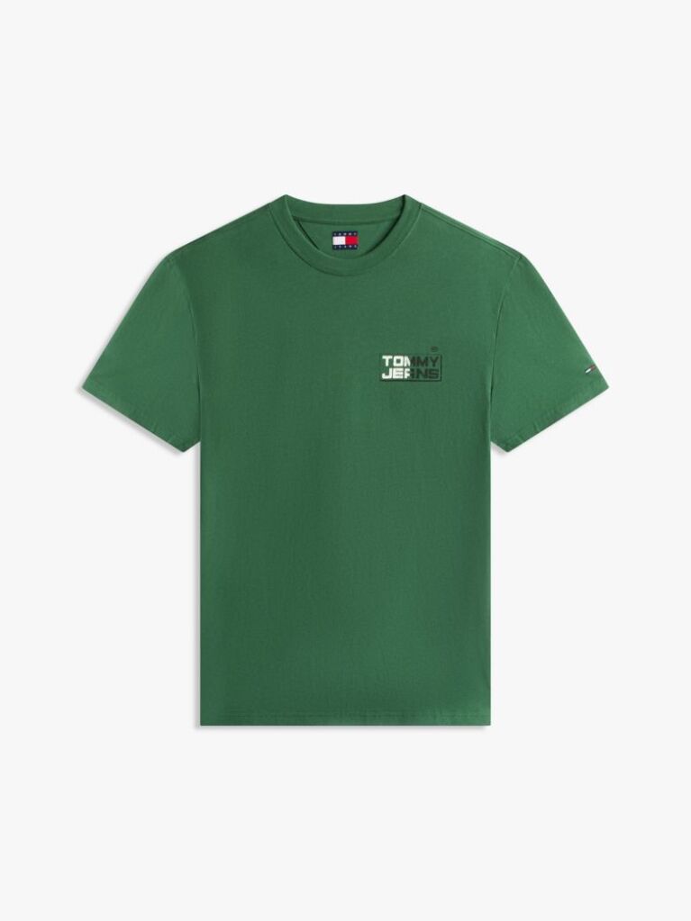 Πράσινο Άνετο Βαμβακερό T-Shirt Με Πίσω Λογότυπο  Άνδρες