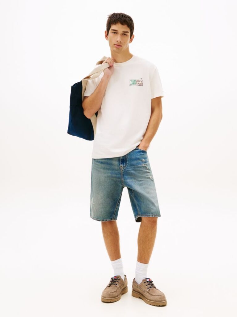 Beige Back Logo Relaxed Jersey T-Shirt  Men