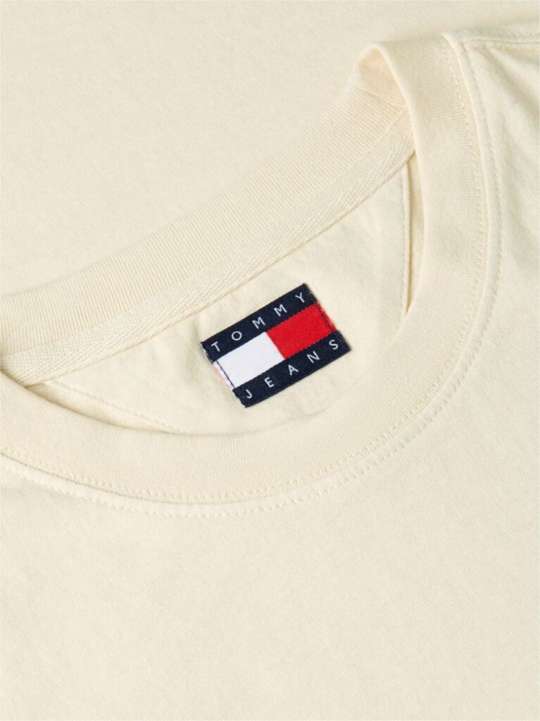 Μπεζ Κλασικό Φαρδύ T-shirt Με Μονόχρωμο Λογότυπο  Άνδρες