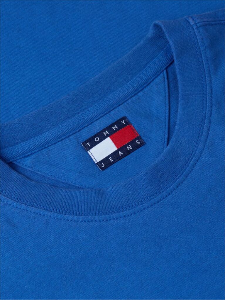 Μπλε Κλασικό Φαρδύ T-shirt Με Μονόχρωμο Λογότυπο  Άνδρες