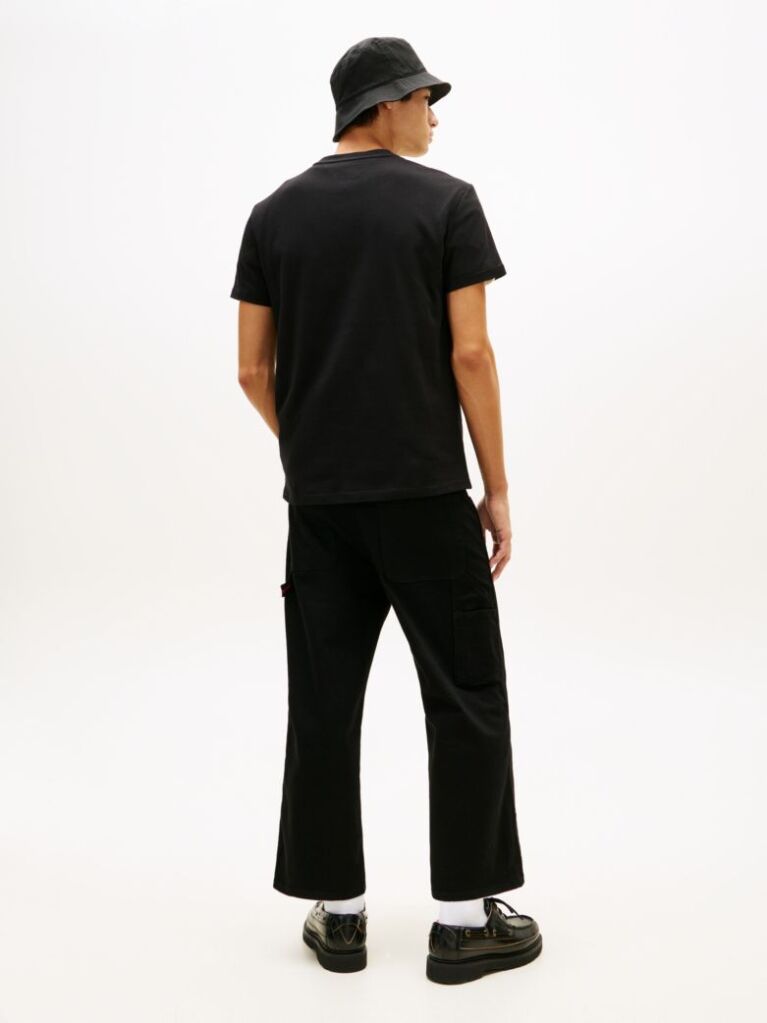 Black Logo Crew Neck Jersey T-Shirt  Men