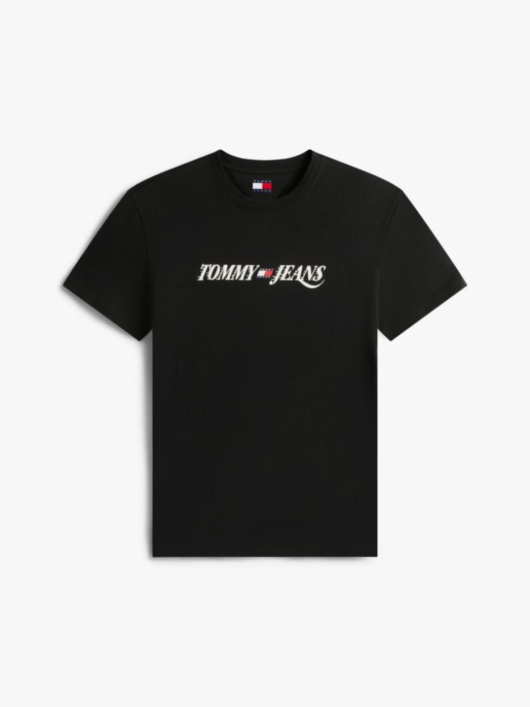 Black Logo Crew Neck Jersey T-Shirt  Men