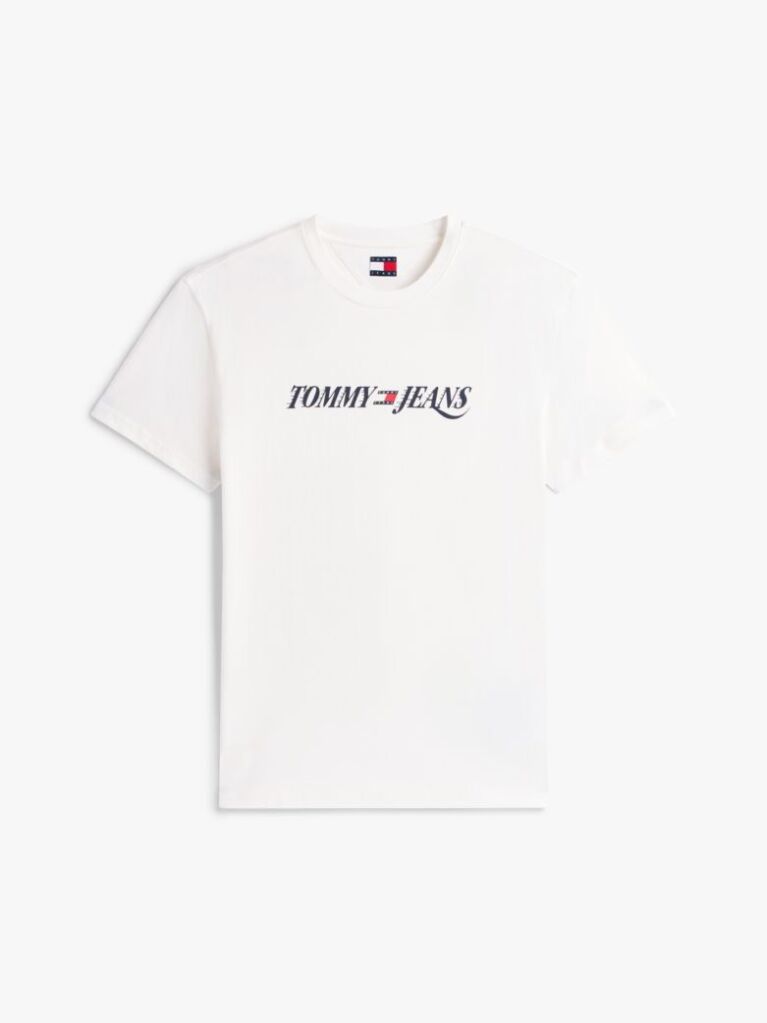 Άσπρο T-Shirt Με Κλασική Λαιμόκοψη Και Λογότυπο  Άνδρες