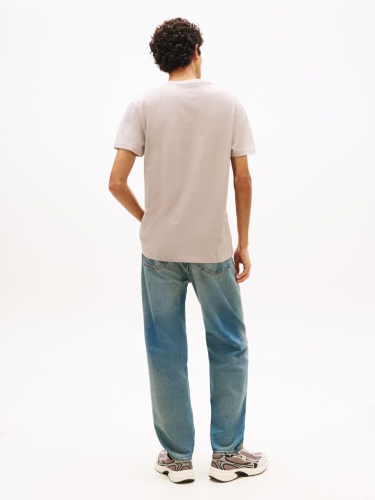 Beige Graphic Crew Neck Jersey T-Shirt  Men