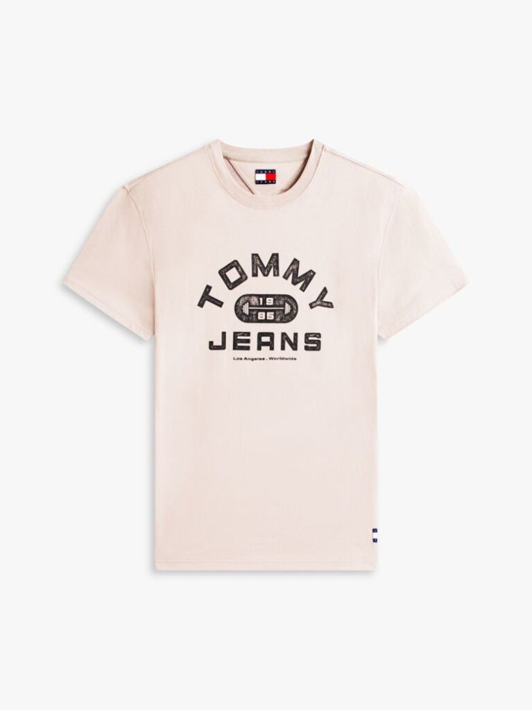 Beige Graphic Crew Neck Jersey T-Shirt  Men