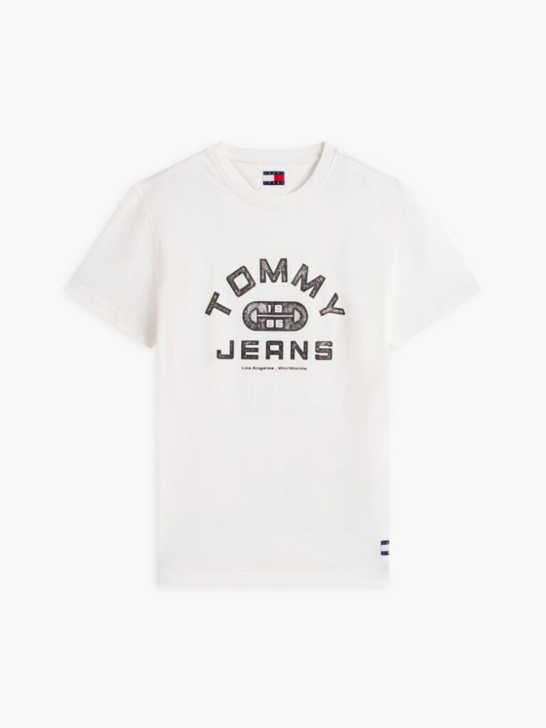 Άσπρο T-Shirt Με Κλασική Λαιμόκοψη Και Graphic Σχέδιο  Άνδρες