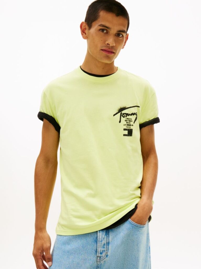 Green Signature Back Logo Jersey T-Shirt  Men