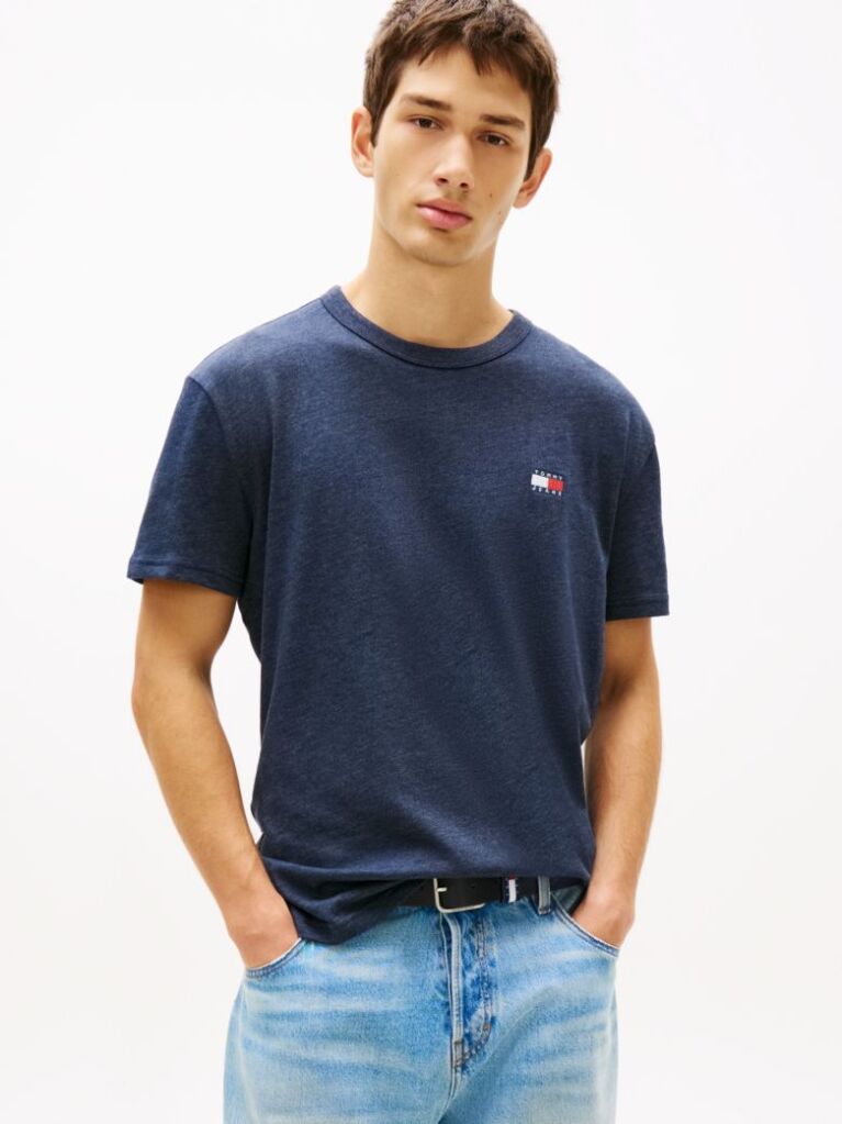 Blue Tonal Tommy Badge Jersey T-Shirt  Men
