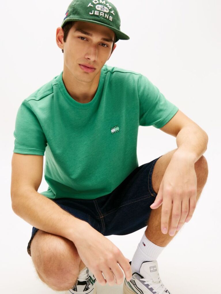 Green Tonal Tommy Badge Jersey T-Shirt  Men