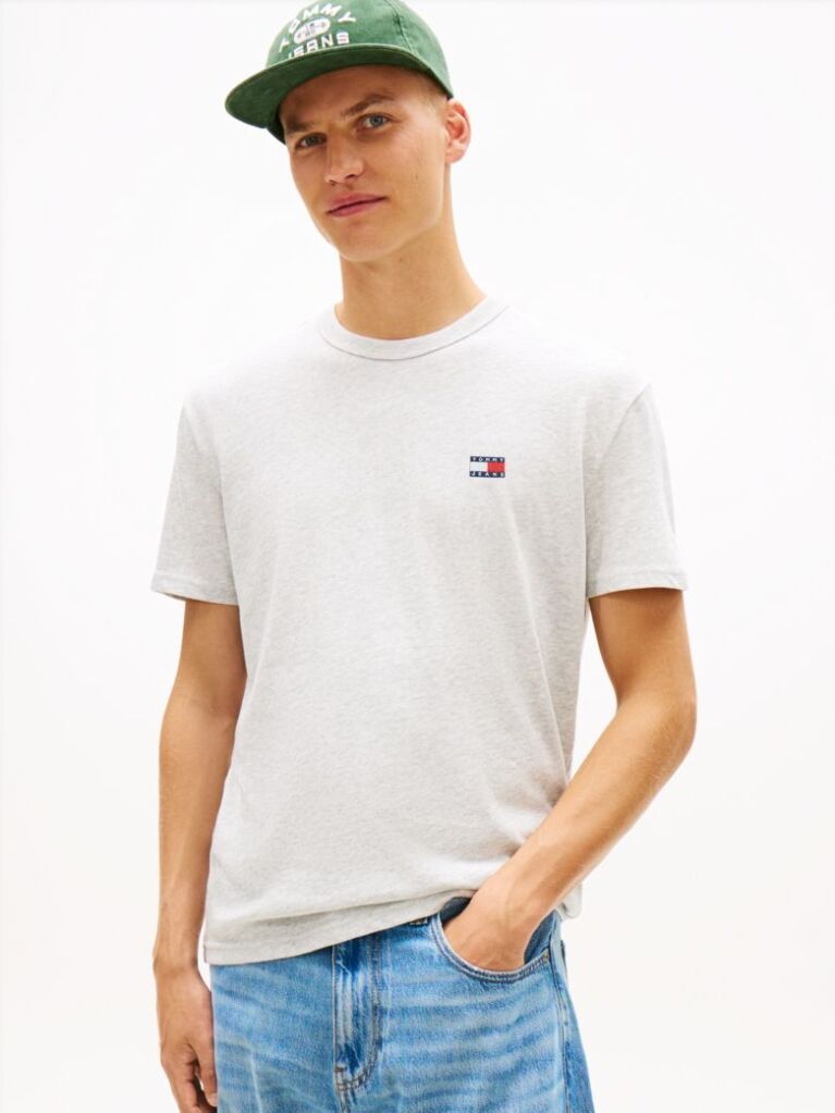 Grey Tonal Tommy Badge Jersey T-Shirt  Men