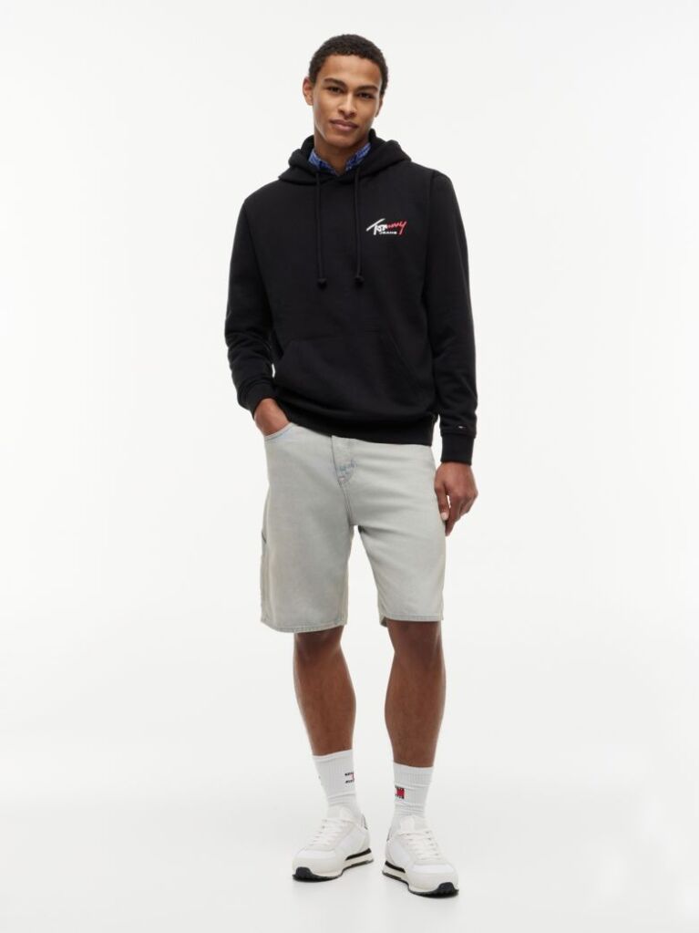 Μαύρο Hoody Με Signature Λογότυπο  Άνδρες