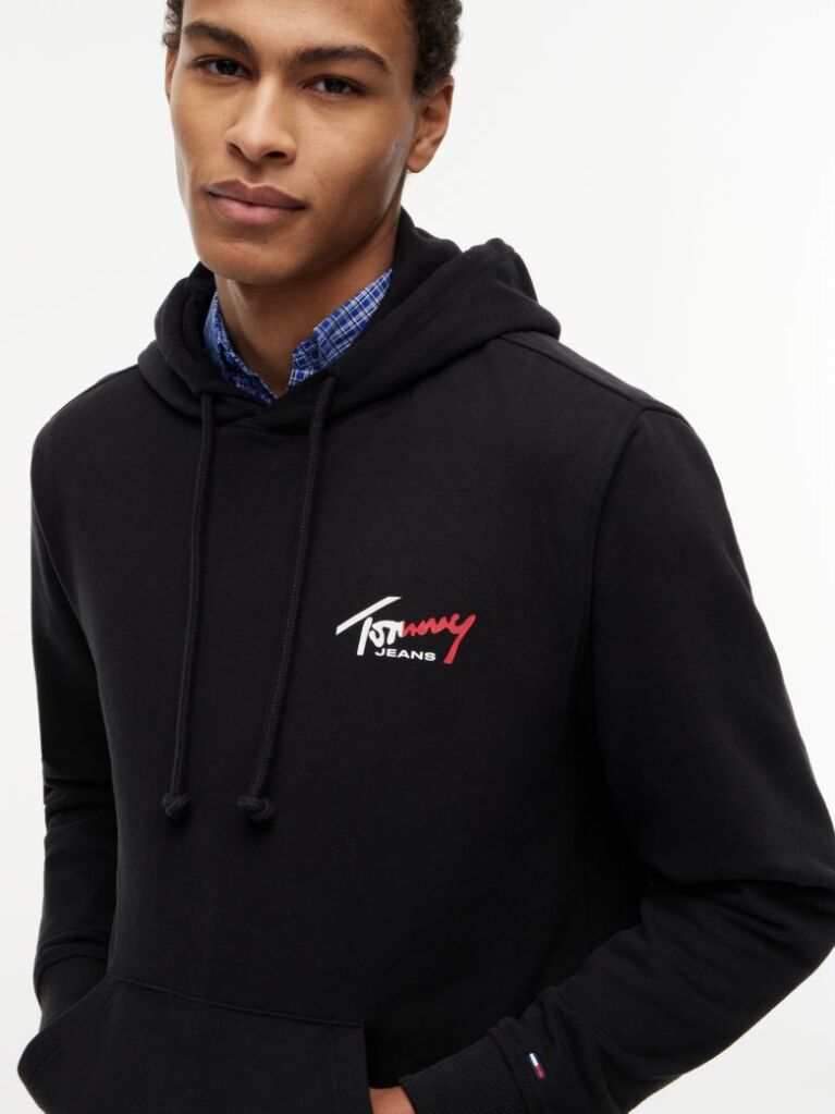 Μαύρο Hoody Με Signature Λογότυπο  Άνδρες