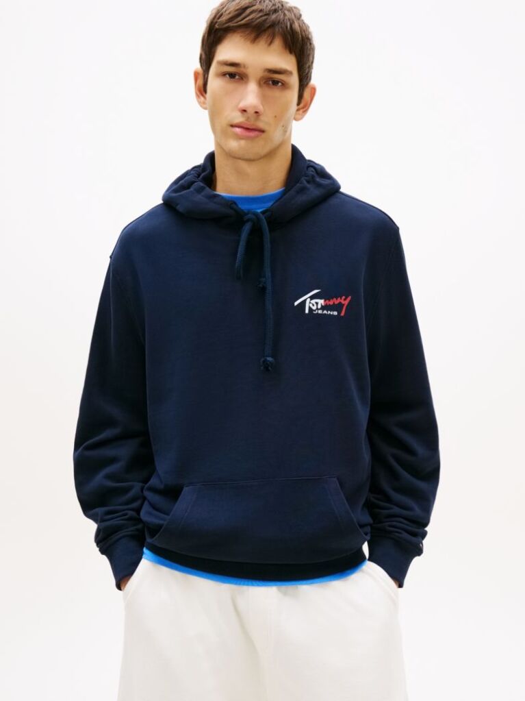 Μπλε Hoody Με Signature Λογότυπο  Άνδρες