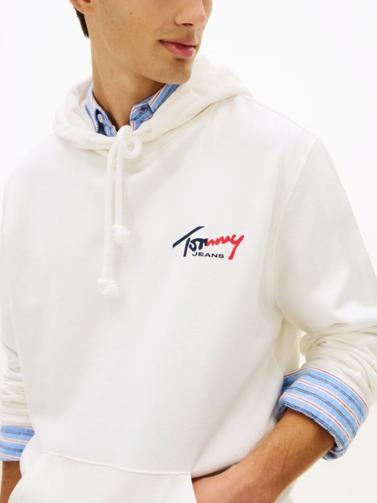 Άσπρο Hoody Με Signature Λογότυπο  Άνδρες