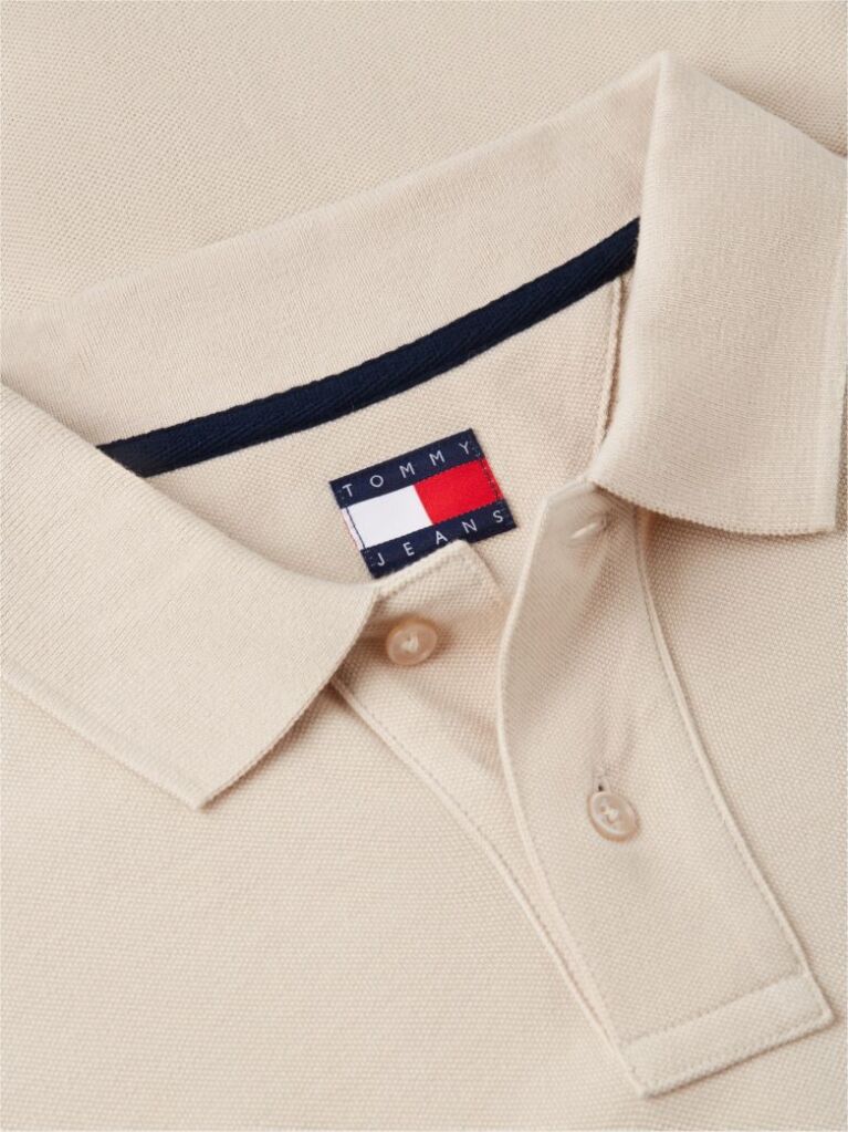 Beige Hilfiger Flag Regular Fit Pique Polo Shirt  Men