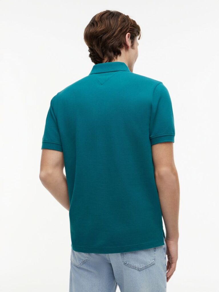 Green Hilfiger Flag Regular Fit Pique Polo Shirt  Men