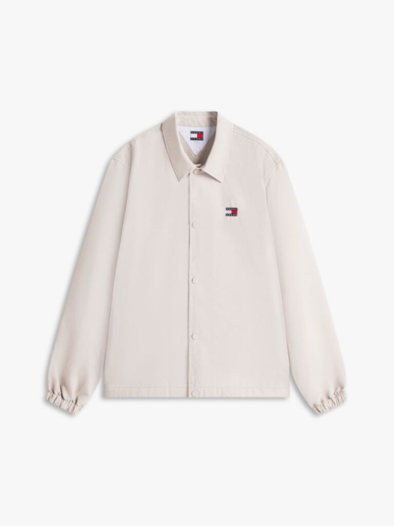 Beige Logo Twill Overshirt  Men