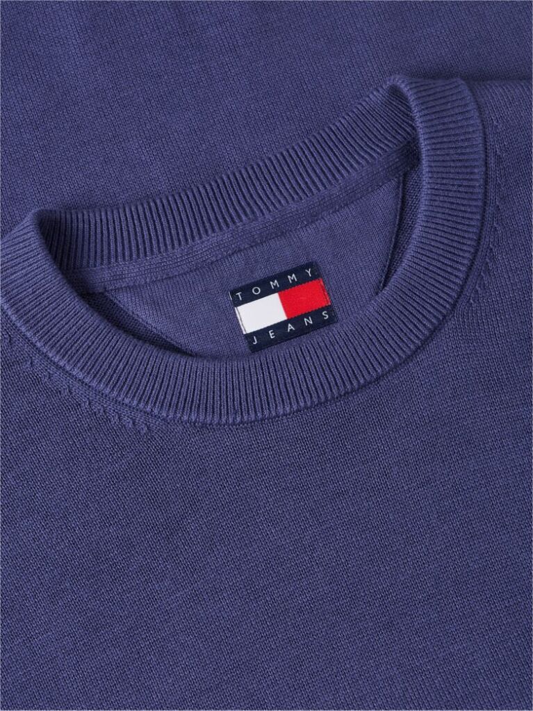Blue Tommy Flag Slim Crew Neck Jumper  Men