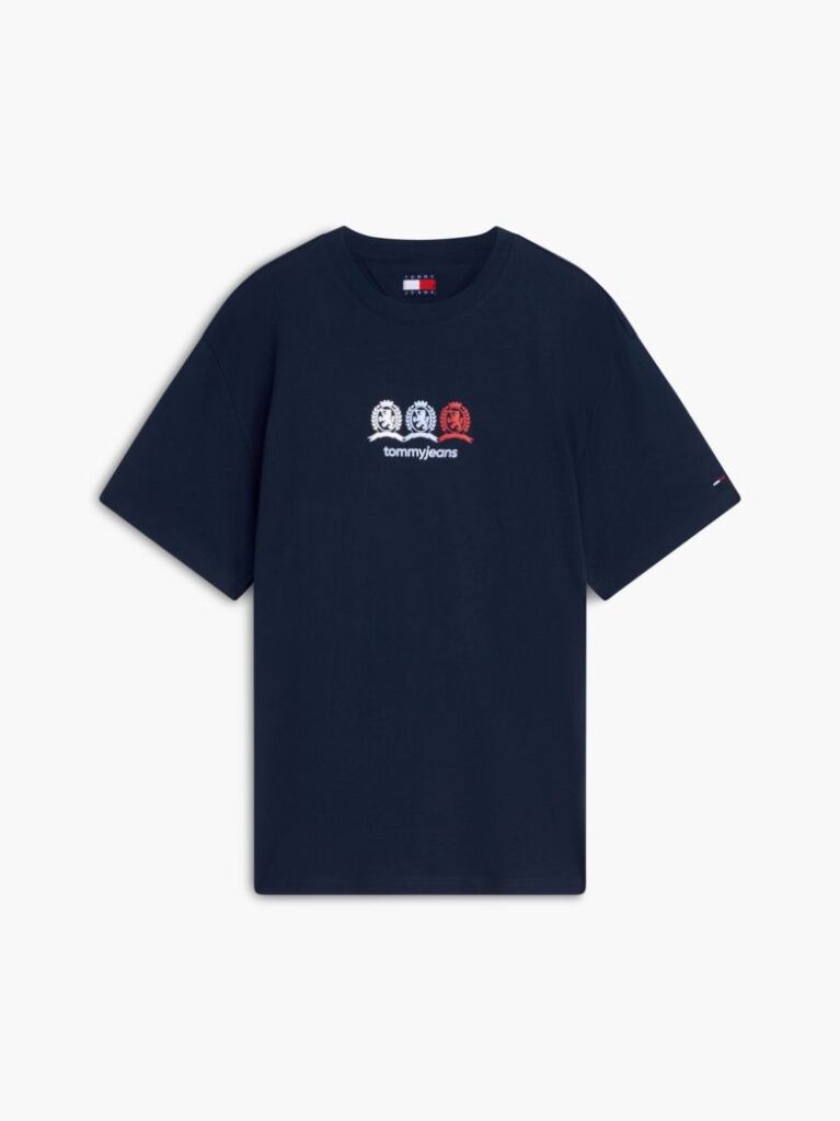 Μπλε T-Shirt Σε Άνετη Γραμμή Με Λογότυπο Στην Πλάτη  Άνδρες