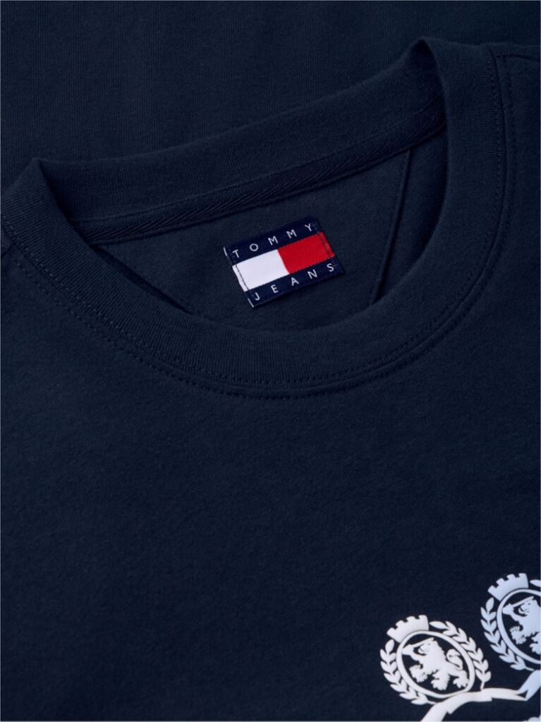 Μπλε T-Shirt Σε Άνετη Γραμμή Με Λογότυπο Στην Πλάτη  Άνδρες