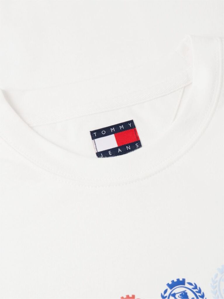 White Back Repeat Crest Logo Relaxed T-Shirt  Men