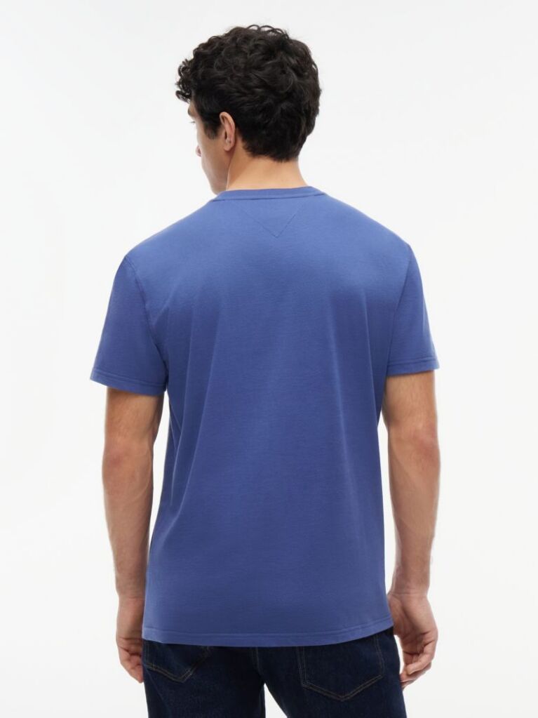 Μπλε T-Shirt Με Εφέ Peached Και Λογότυπο  Άνδρες