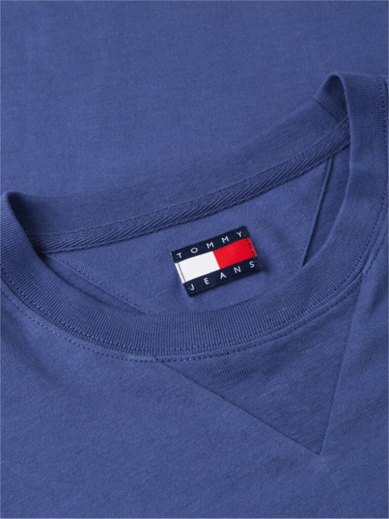 Μπλε T-Shirt Με Εφέ Peached Και Λογότυπο  Άνδρες