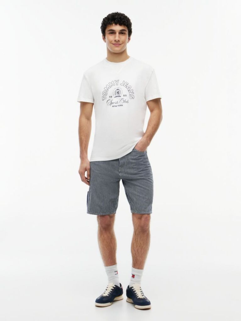 Άσπρο T-Shirt Με Εφέ Peached Και Λογότυπο  Άνδρες