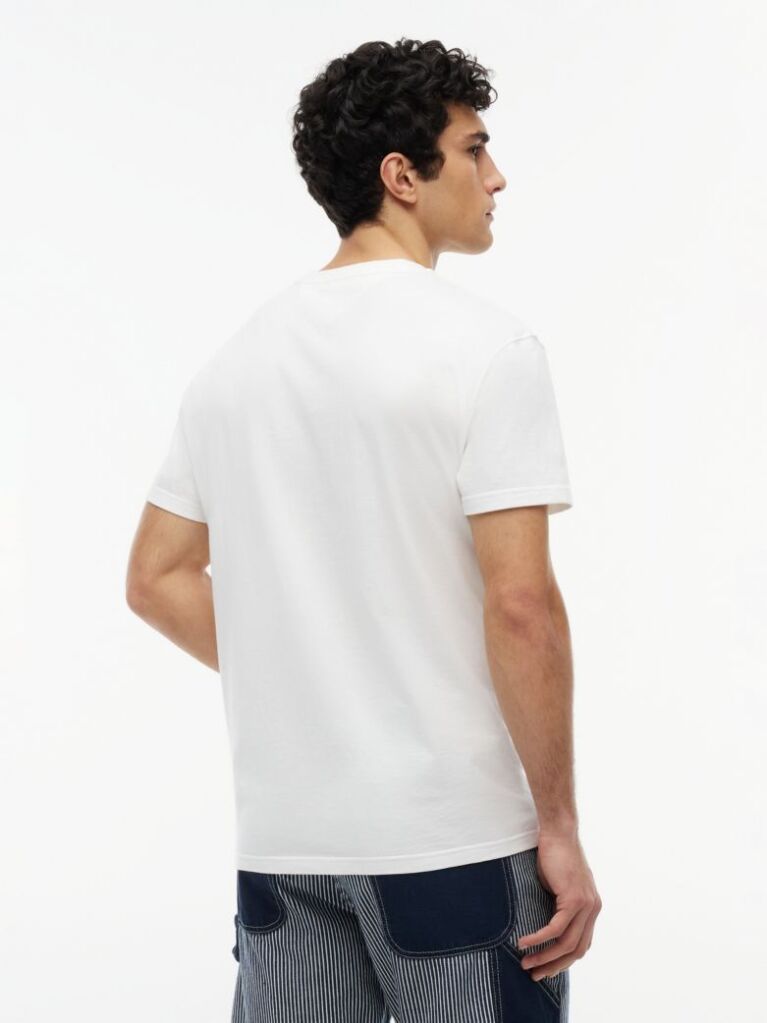 Άσπρο T-Shirt Με Εφέ Peached Και Λογότυπο  Άνδρες