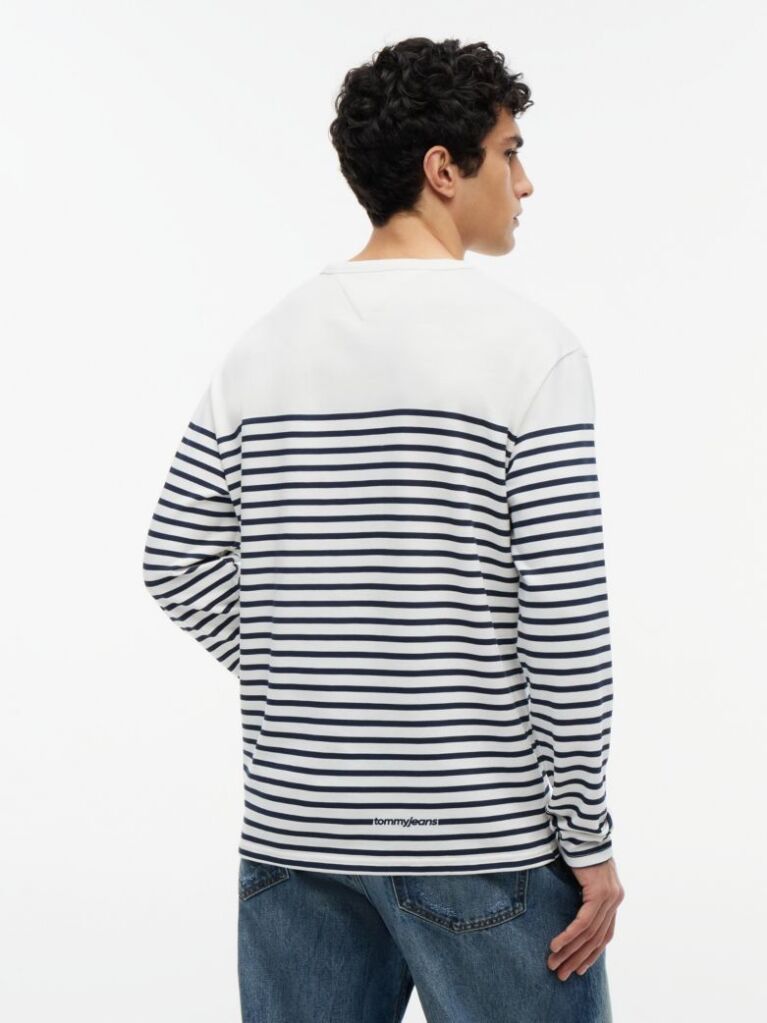 Multi Logo Stripe Jersey Long Sleeve T-Shirt  Men