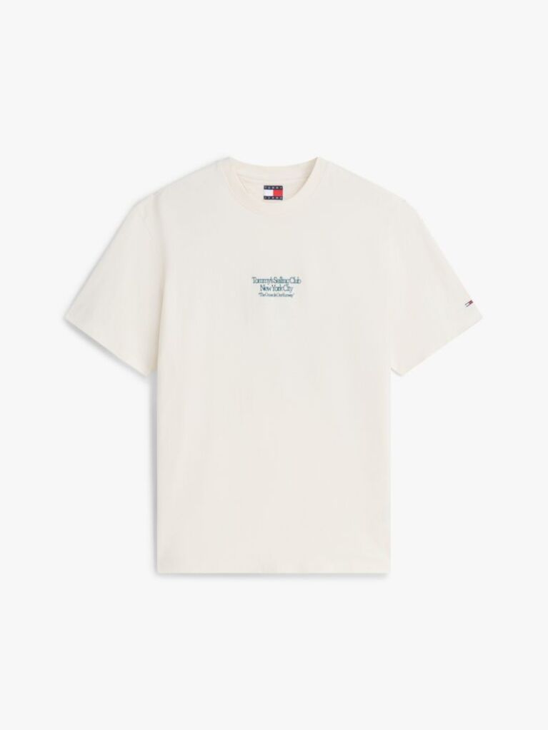 Μπεζ T-Shirt Σε Άνετη Γραμμή Με Σχέδιο Στην Πλάτη  Άνδρες