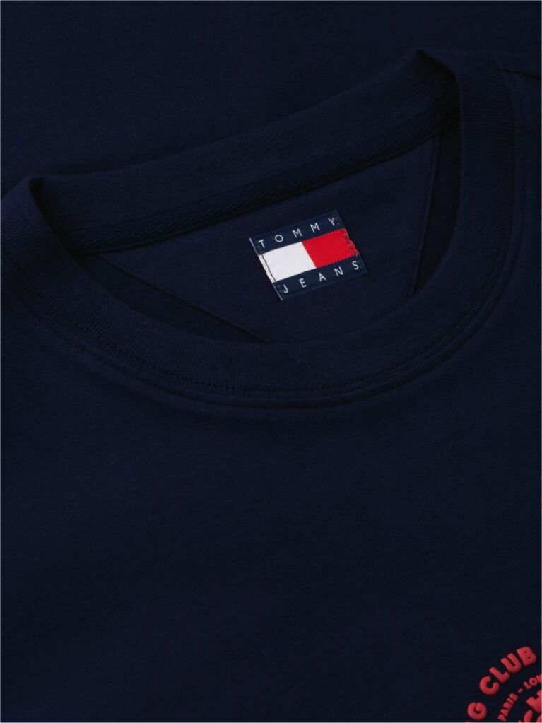 Μπλε T-Shirt Σε Άνετη Γραμμή Με Λογότυπο Στην Πλάτη  Άνδρες
