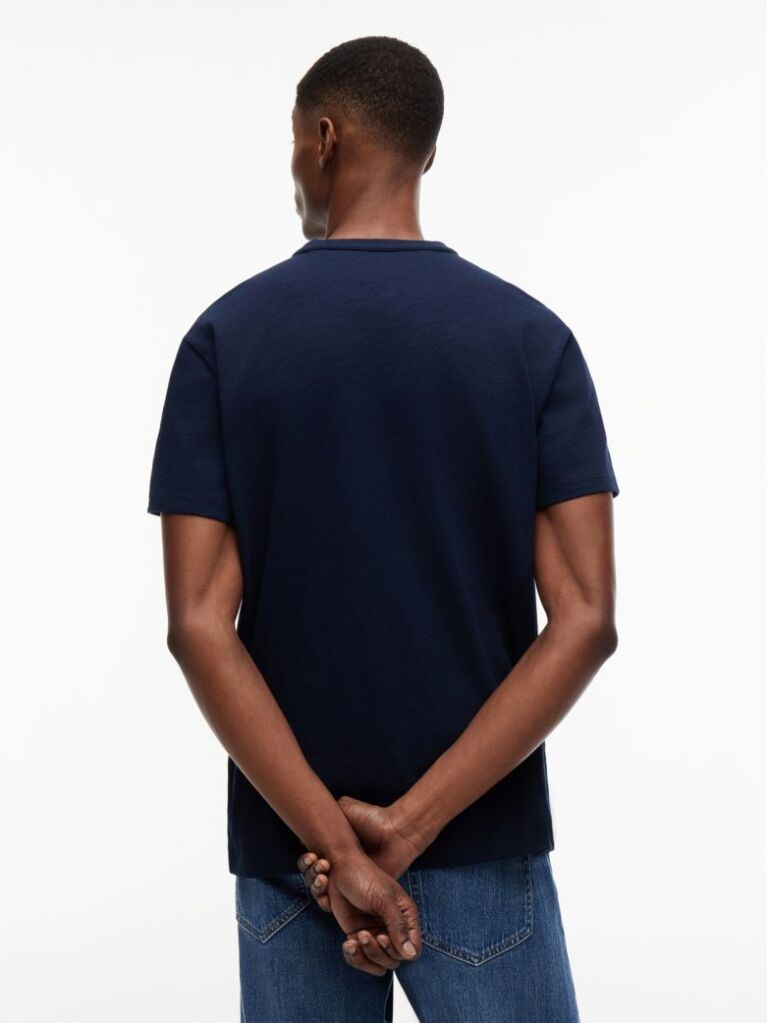 Μπλε Βαμβακερό T-Shirt  Άνδρες