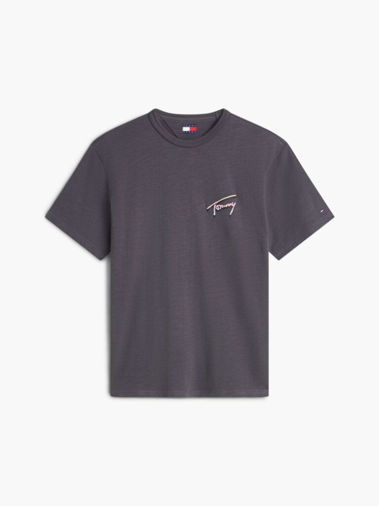 Γκρι T-Shirt Σε Άνετη Γραμμή Με Υφή Και Σχέδιο Στην Πλάτη  Άνδρες