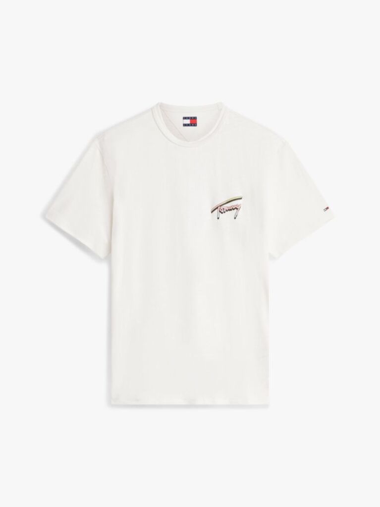 Άσπρο T-Shirt Σε Άνετη Γραμμή Με Υφή Και Σχέδιο Στην Πλάτη  Άνδρες