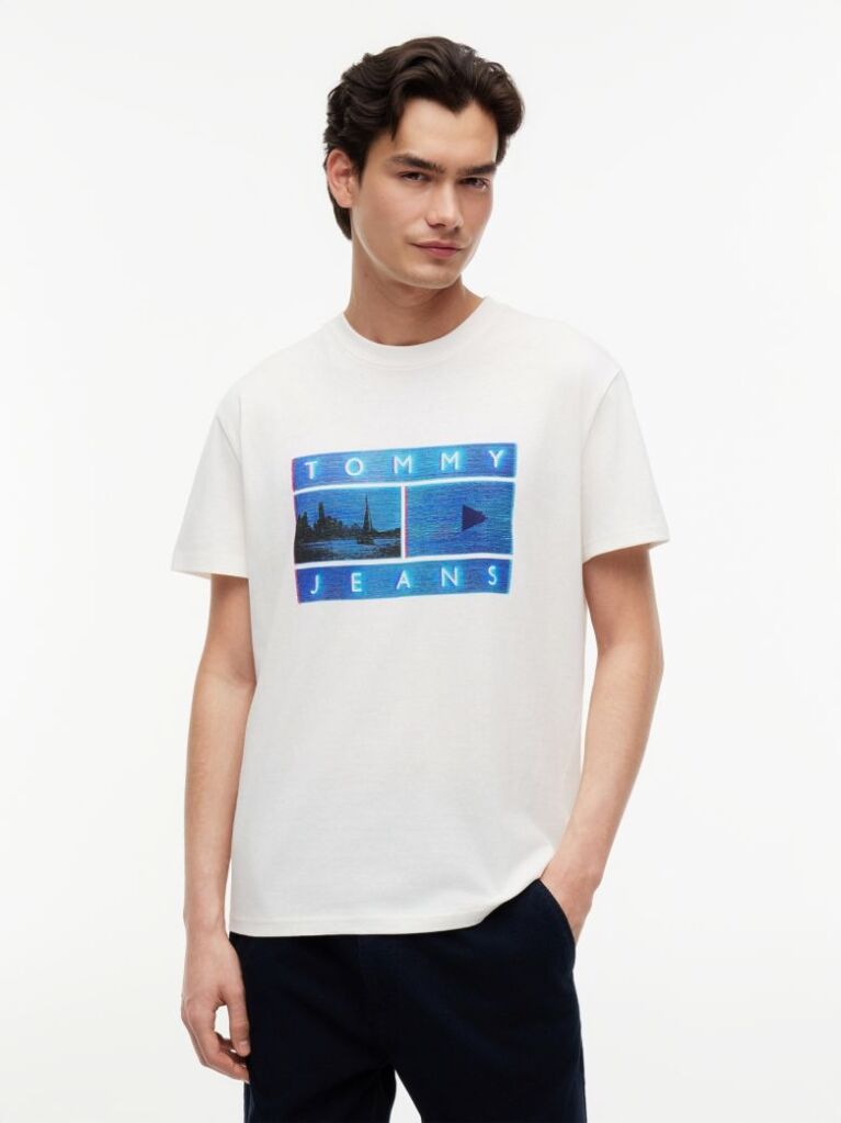 Άσπρο T-Shirt Με Σχέδιο  Άνδρες
