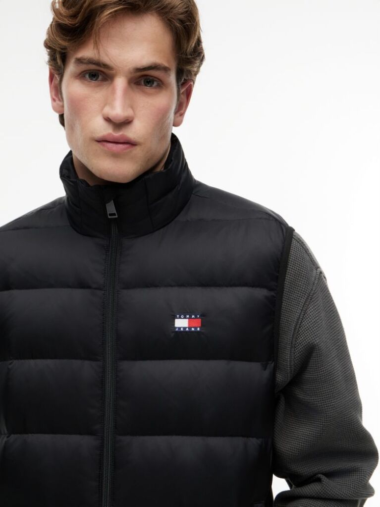 Black Lightweight Ripstop Packable Down Gilet  Men