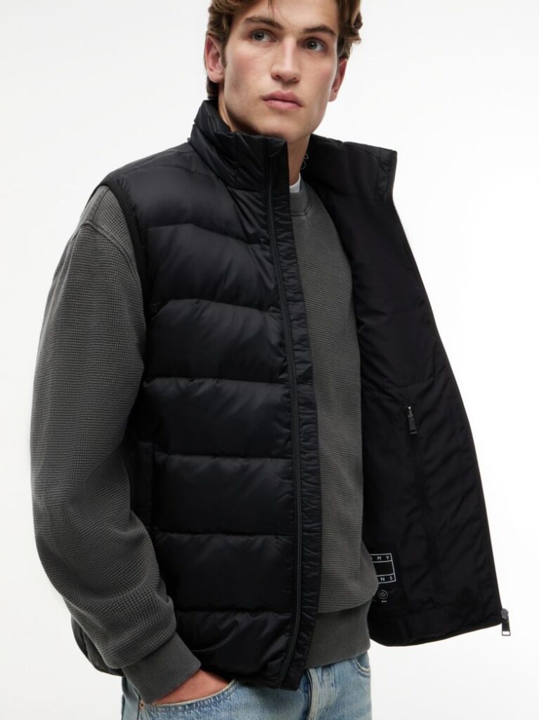 Black Lightweight Ripstop Packable Down Gilet  Men