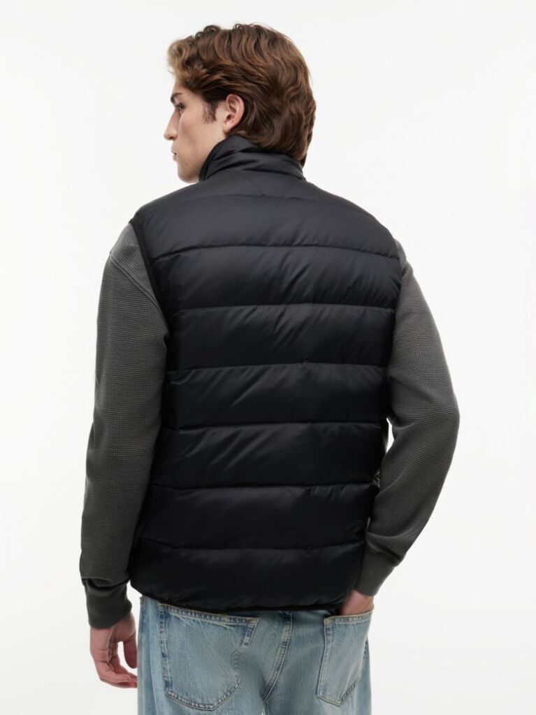Black Lightweight Ripstop Packable Down Gilet  Men
