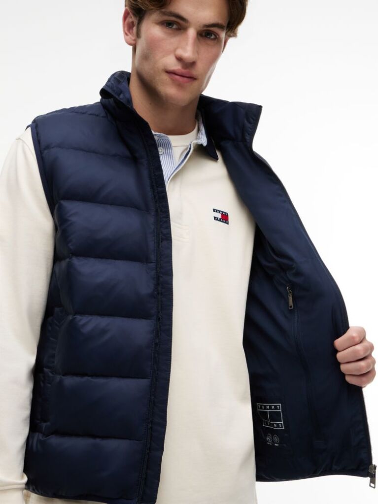 Blue Lightweight Ripstop Packable Down Gilet  Men