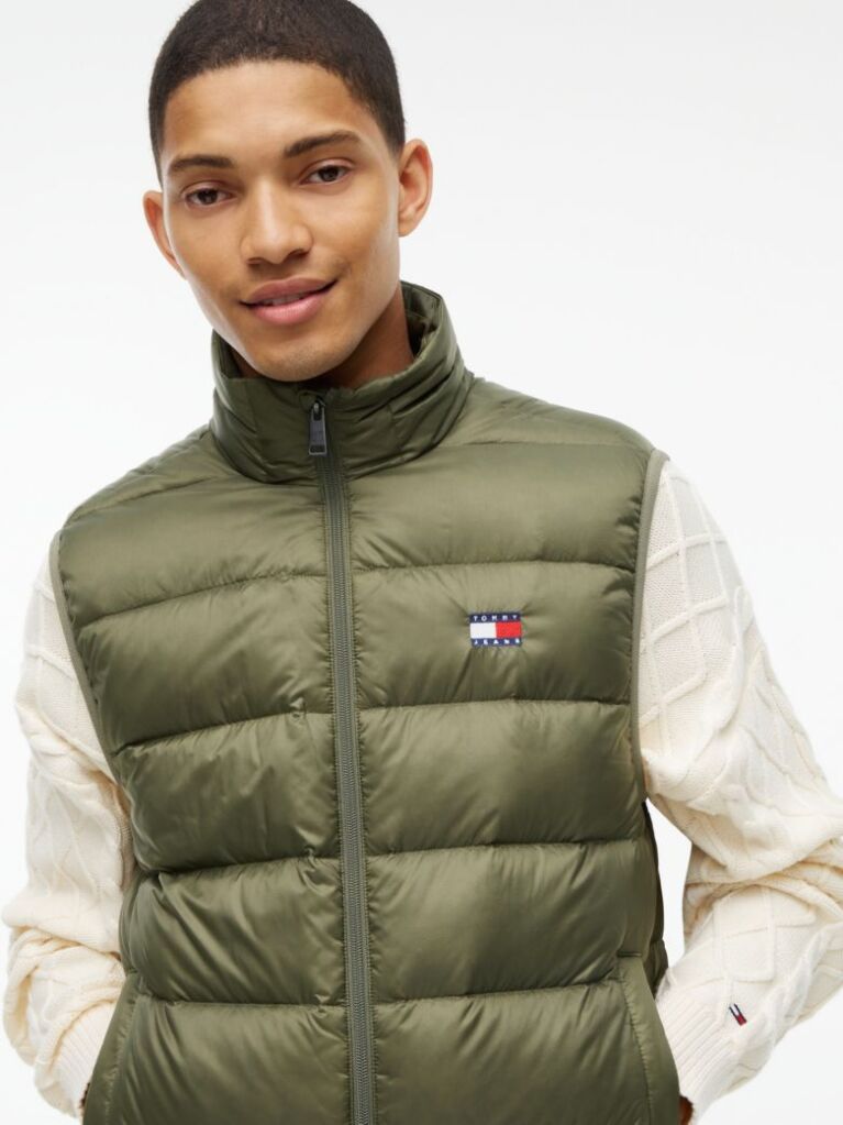 Green Lightweight Ripstop Packable Down Gilet  Men